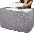 OIAHOMY 118L XXXLarge Rope Storage Basket, Oversized Blanket Basket Grey