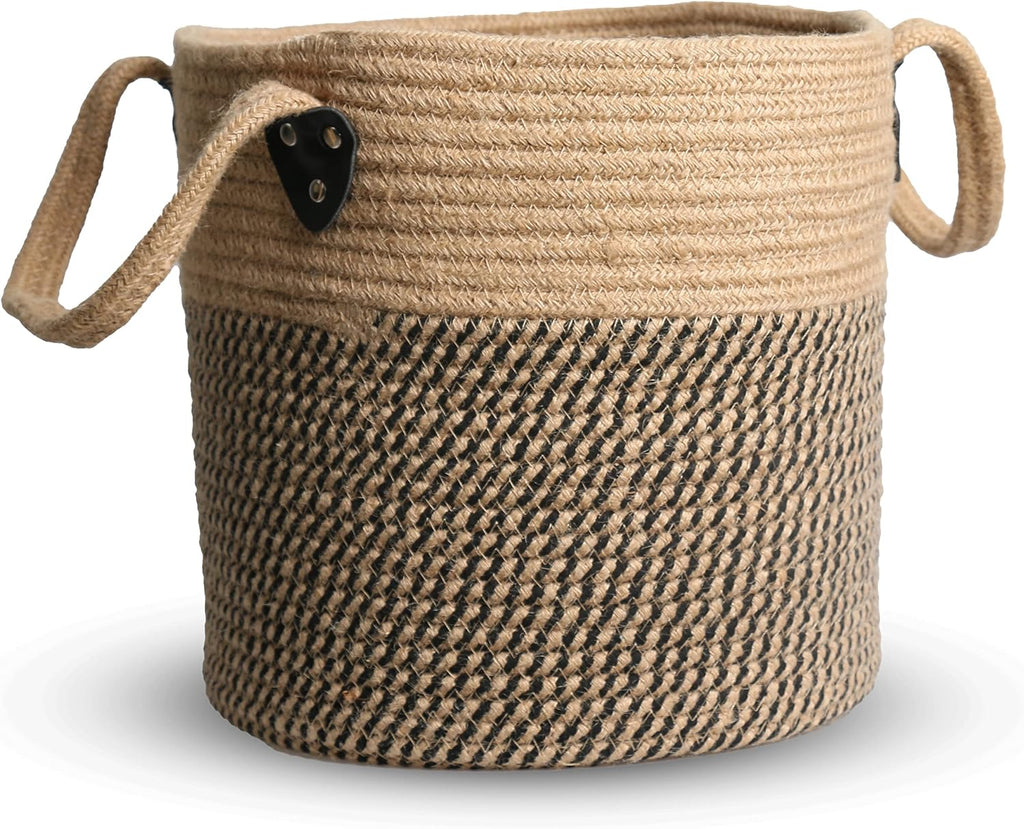 ZOES HOMEWARE Plant Basket for Indoor Plants with Handles,Jute Rope 12"x12"