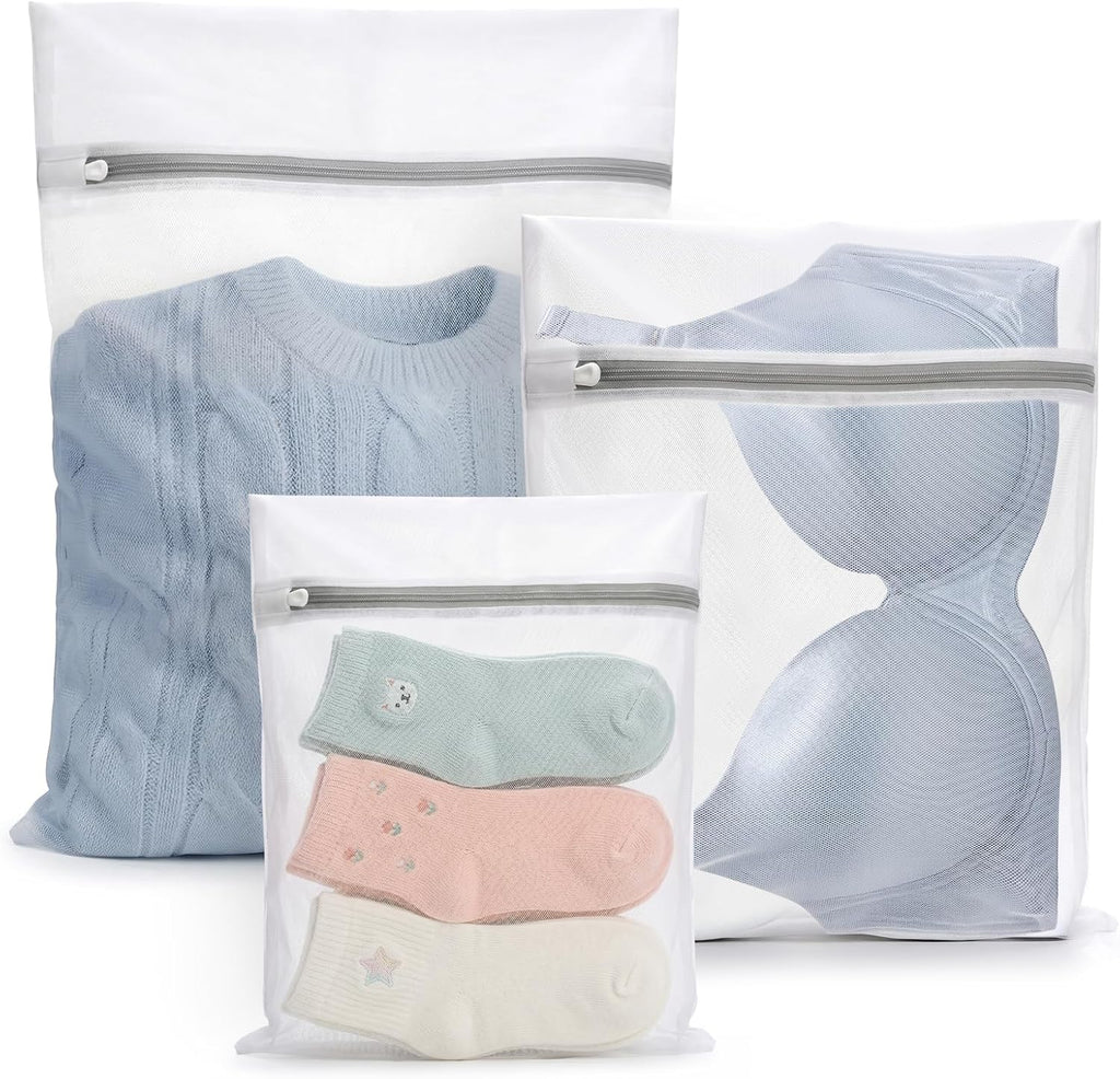 Muchfun 3Pcs Durable Fine Mesh Laundry Bags for Delicates