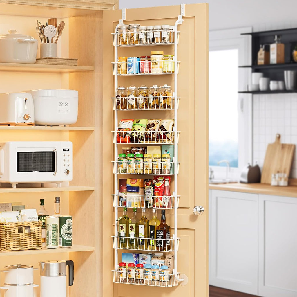 Delamu Over The Door Pantry Organizer, 8-Tier Hanging Spice Rack