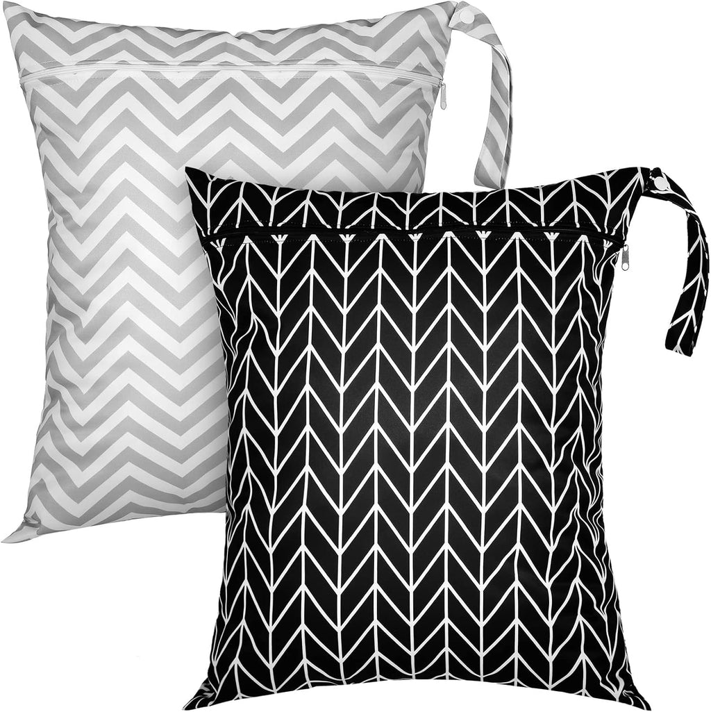 Shappy 2 Pack Wet Dry Bag Travel Laundry Waterproof,Stripe Style