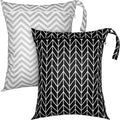 Shappy 2 Pack Wet Dry Bag Travel Laundry Waterproof,Stripe Style