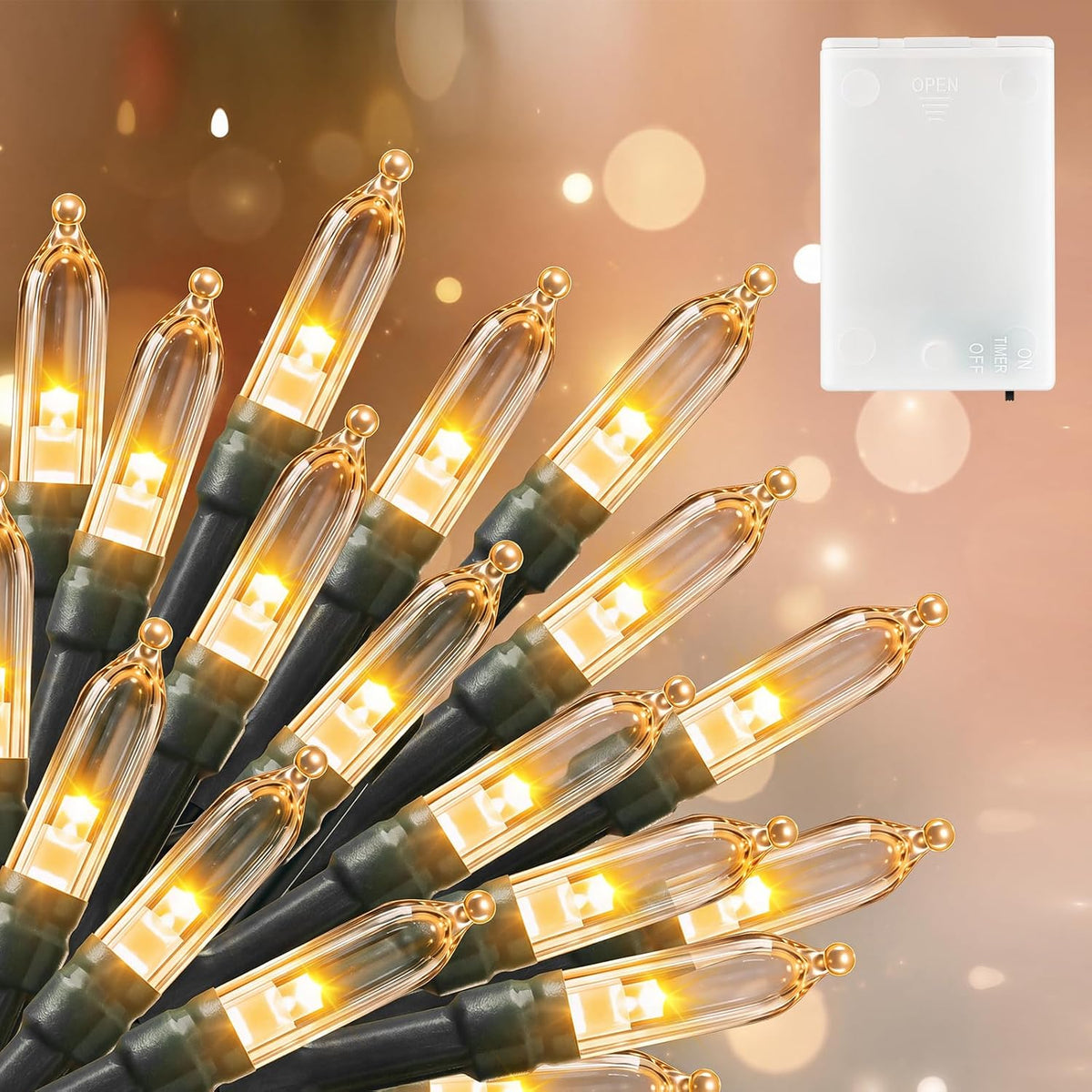 Brightown 8ft 20LED Battery Operated Christmas String Lights with Timer