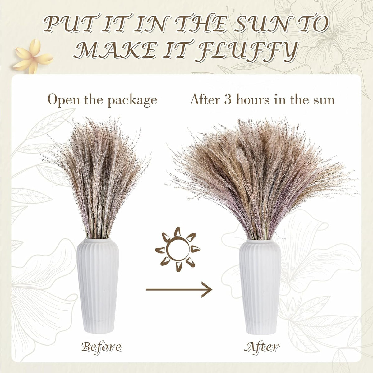 800 Pcs Boho Dried Pampas Grass Decor, Exquisite Lavender and Eucalyptus Dried Rustic Flowers Arrangements Bouquets for Your Bohemian Home, Bedroom, and Wedding Table Decoration