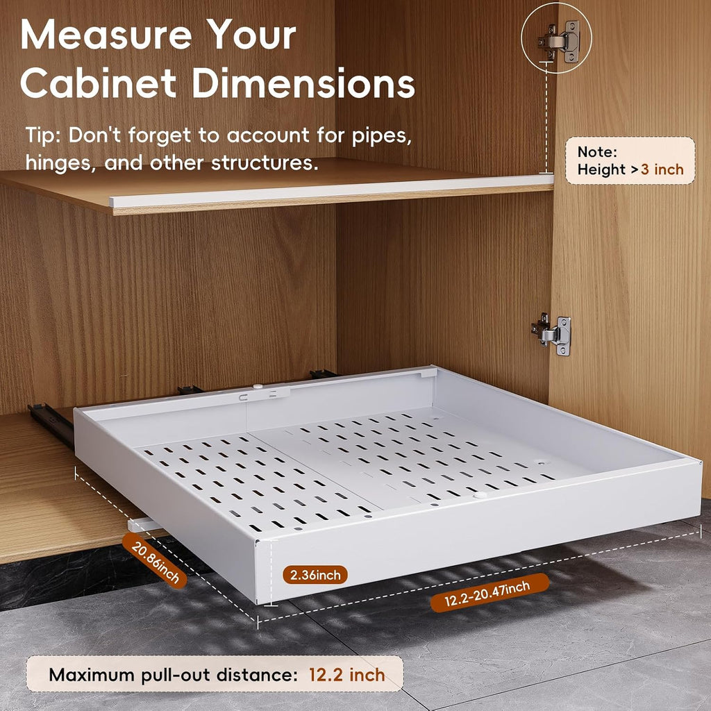 Pull Out Cabinet Organizer, 21"Deep Slide Out Drawers for Kitchen Cabinets