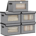 Gray Storage Baskets with Lid,Closet Bin,13x9.1x7.9In,5Pack