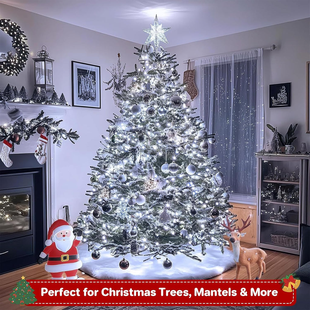 132FT 400 LED Christmas Lights with Timer, Twinkle Fairy Lights String with 8 Flashing Modes String Lights for Indoor Bedroom Outdoor Christmas Trees Garland Wreath Holiday Decorations, Cool White