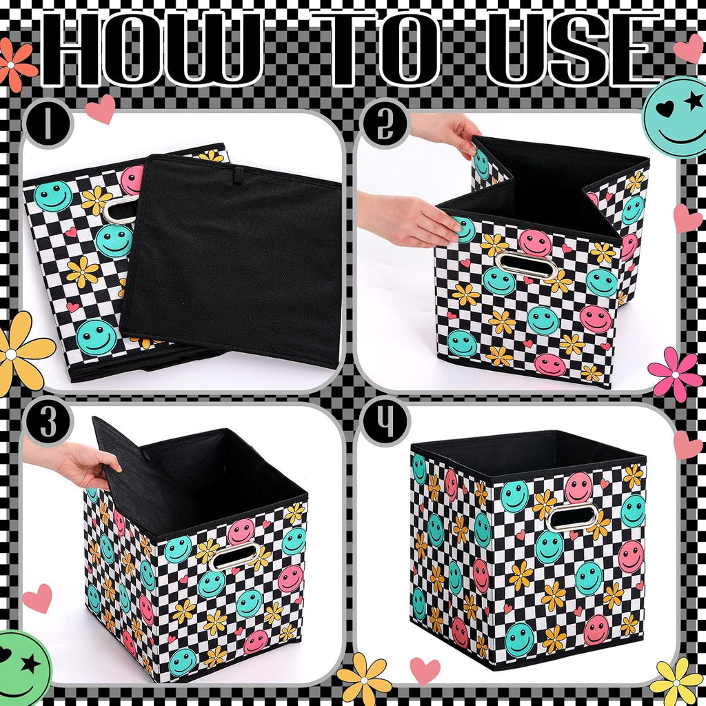 Gerrii 6 Pack 11 Inch Cube Storage Bins for Classroom Foldable Fabric