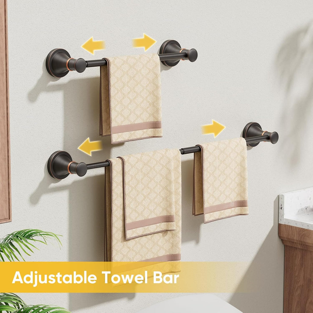 BESy Towel Racks for Bathroom Wall Mounted Bath Towel Bar Oil Rubbed Bronze