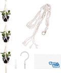 Kare & Kind 3-Tier Macrame Plant Hanger - Includes a Hook, Expansion Bolt, Cleaning Cloth - 3 Pot Display - Cotton Rope Material- for Flower Pots and Hanging Plants - Indoor and Outdoor Use