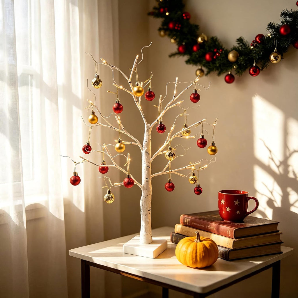 HipTree 30ct 1.18 Inch Red Gold Mini Ornaments, Xmas & Halloween Tree Decor