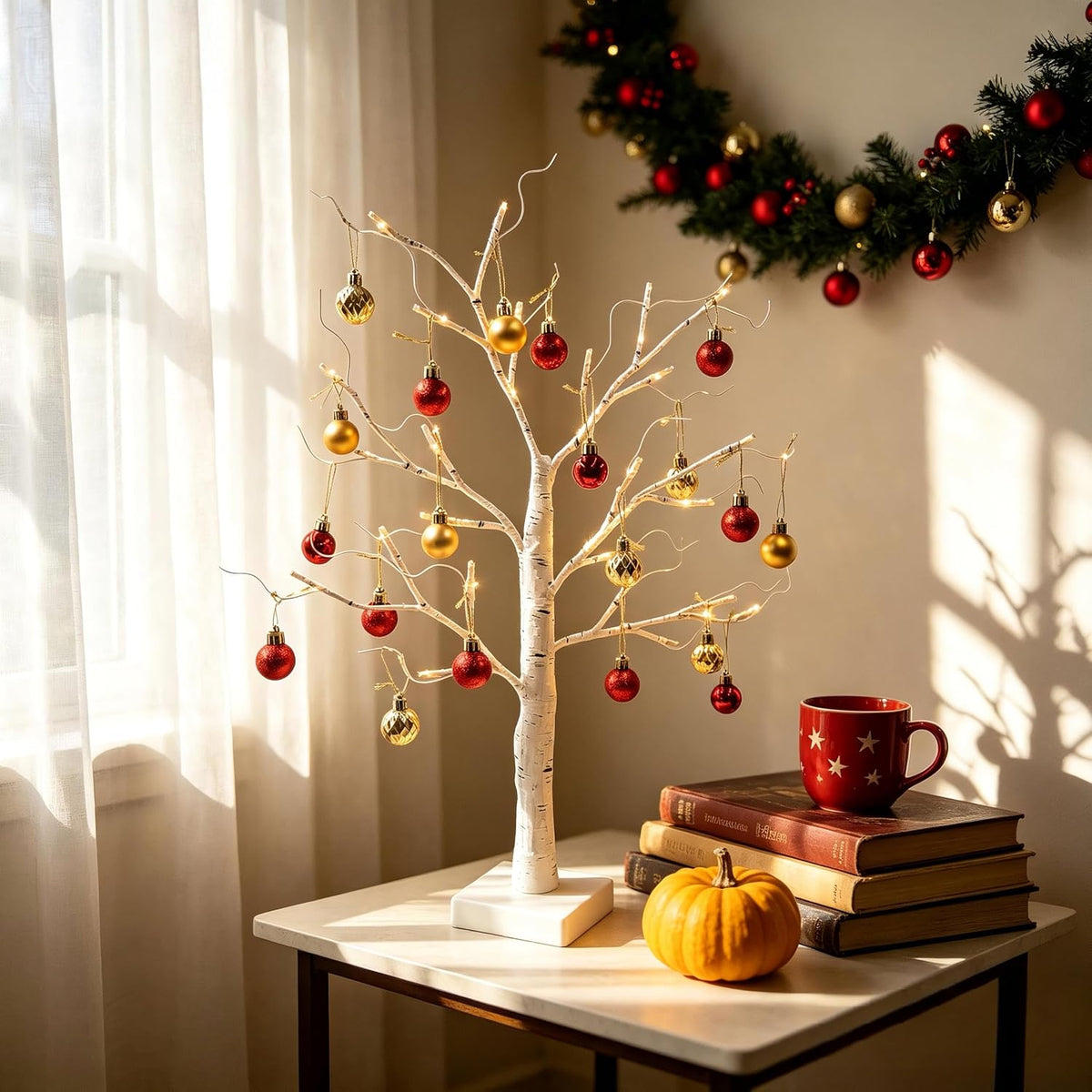 HipTree 30ct 1.18 Inch Red Gold Mini Ornaments, Xmas & Halloween Tree Decor