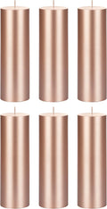 Mega Candles 6 pcs Unscented Solid Rose Gold Pillar Candles, Hand Poured Premium Wax Candle 3 Inch x 9 Inch, Home Décor, Spas, Weddings, Occasions, Party, Centerpieces, Holidays, Vigils, Prayers