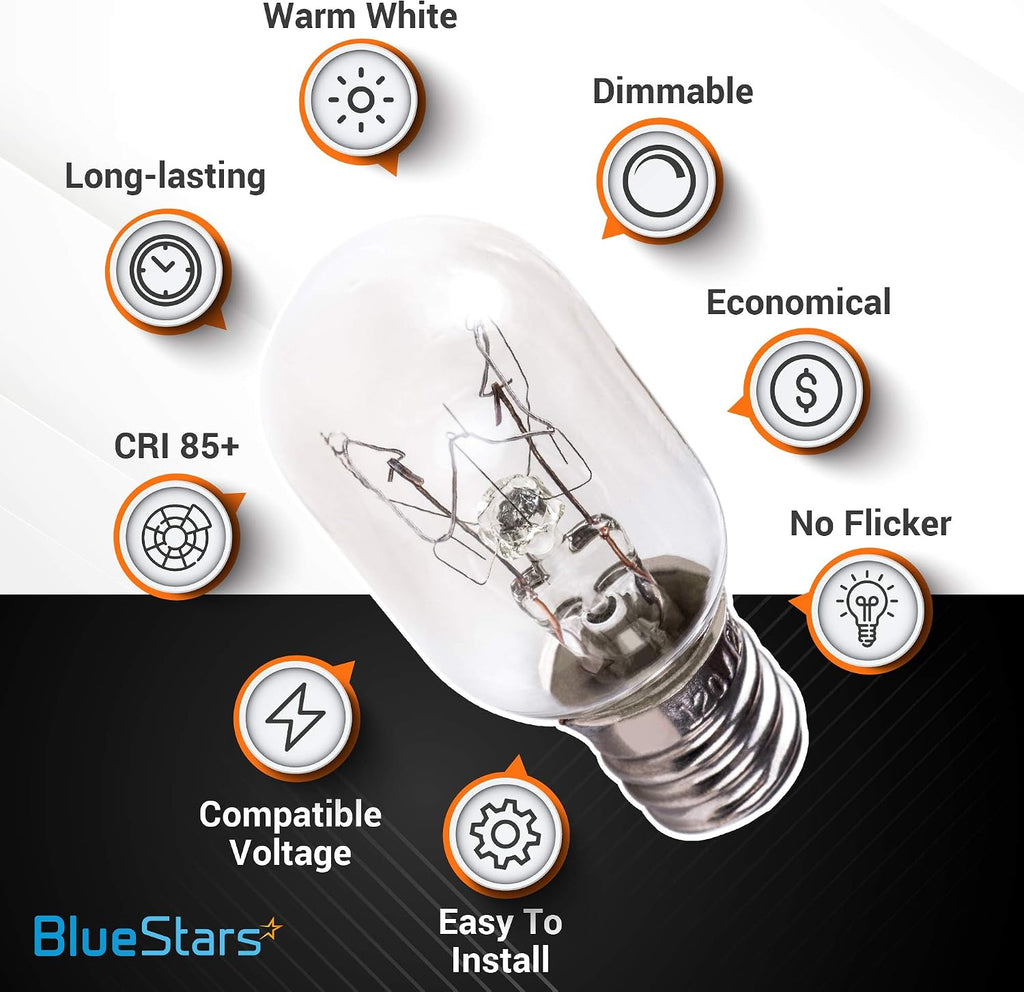BlueStars E12 T20 25W Incandescent Bulbs Salt Lamp 120V 2700K Warm White