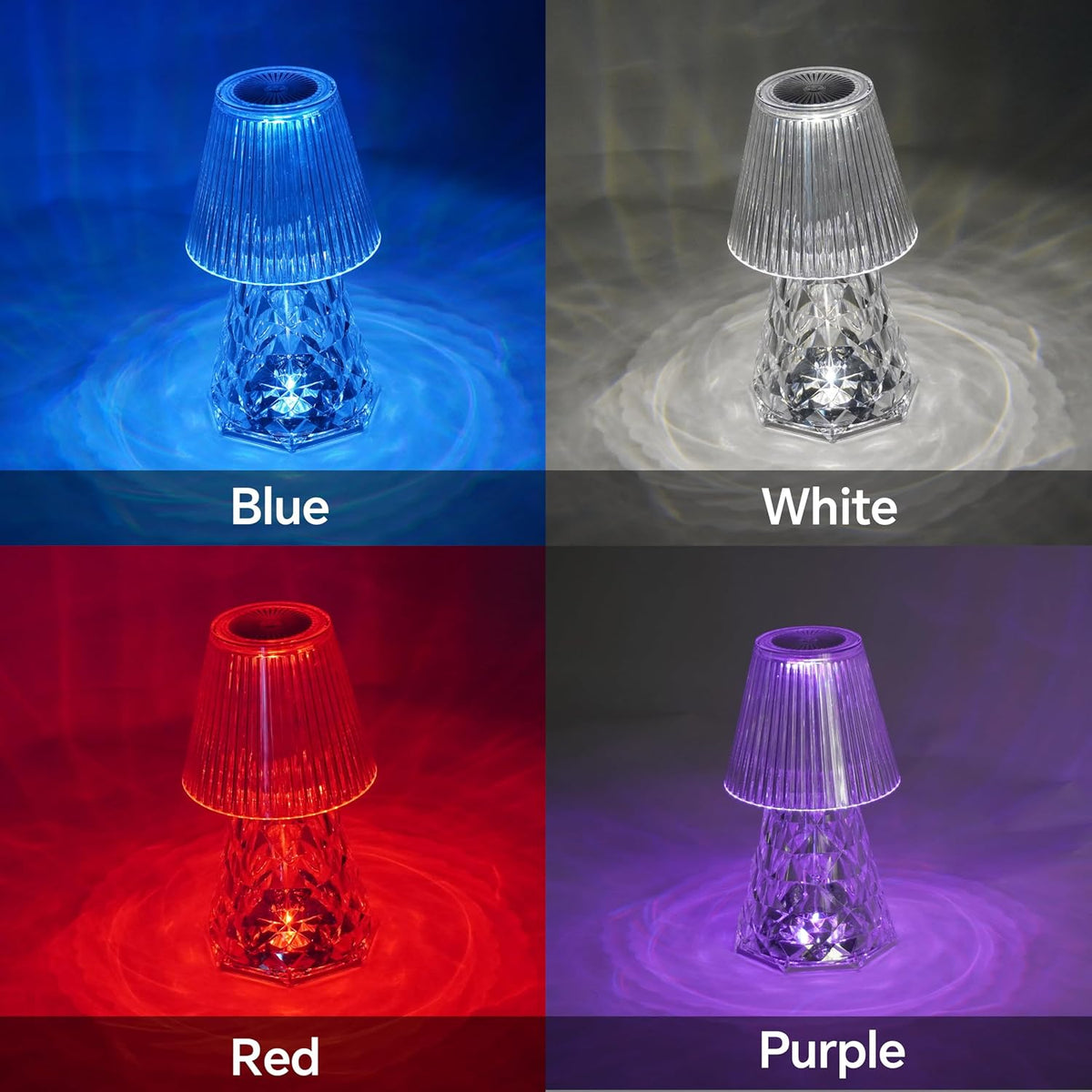 Waterproof Shower Lamp for Inside Shower Crystal Rechargeable RGB Dimmable