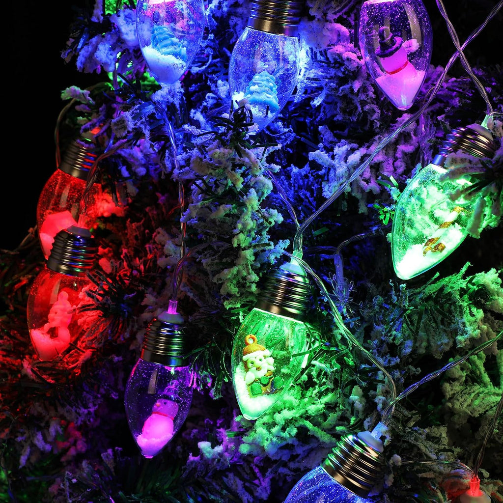 Aurelema Christmas Snow Globe String Lights, Multicolor Light, 26ft 40 LED