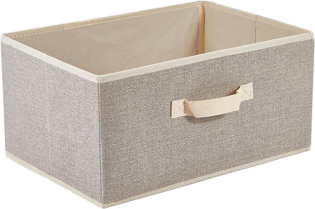 DAYARD Fabric Bins [1-Pack], Foldable Cube Baskets Storage Boxes for Shelves, Closet, Bookshelf, Nursery Organizer Containers (beige, medium)