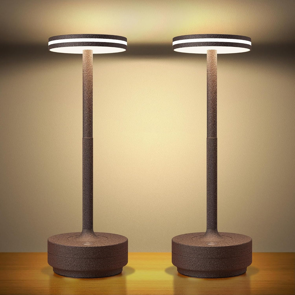 Hapfish 2 Pack Rechargeable Table Lamps,5000mAh Battery Powered Lamp