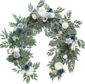 Ling's moment Dusty Blue Artificial Flower Garland Wedding Arch 6 FT