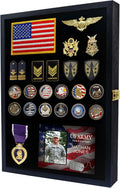 GMFrames 14x19 Pin Collection Display Case Real Glass, Shadow Box with Door for Military Medals, Beach Tags, Jewelry, Pin Holder Black