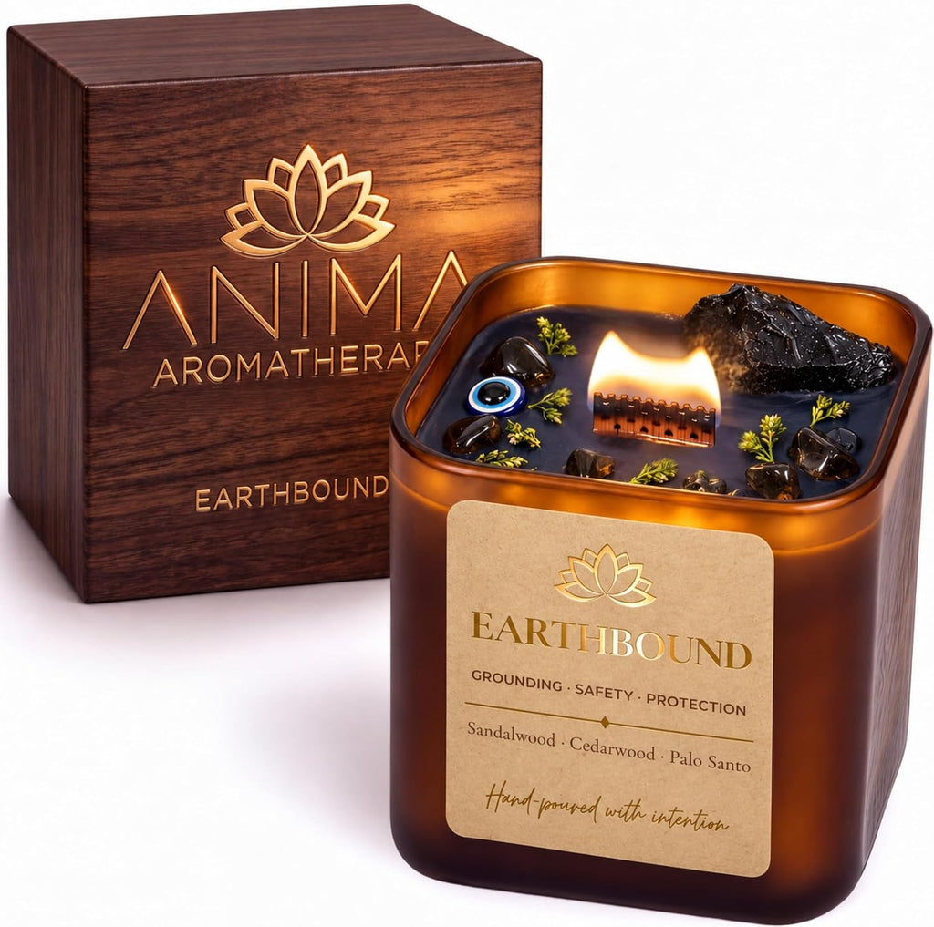 Anima® Earthbound Crystal Candle for Protection & Grounding Energy
