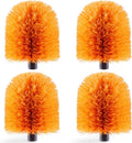 4 Pack Screw on Webster Cobweb Duster Head for Pole,Spider Web Brush, Cobweb Duster Head Attachment,Fits Standard 3/4 inch Threaded Poles (4, Orange)