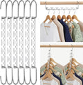 HOUSE DAY Space Saving Hangers for Clothes 6 Pack, Metal Magic Hanger