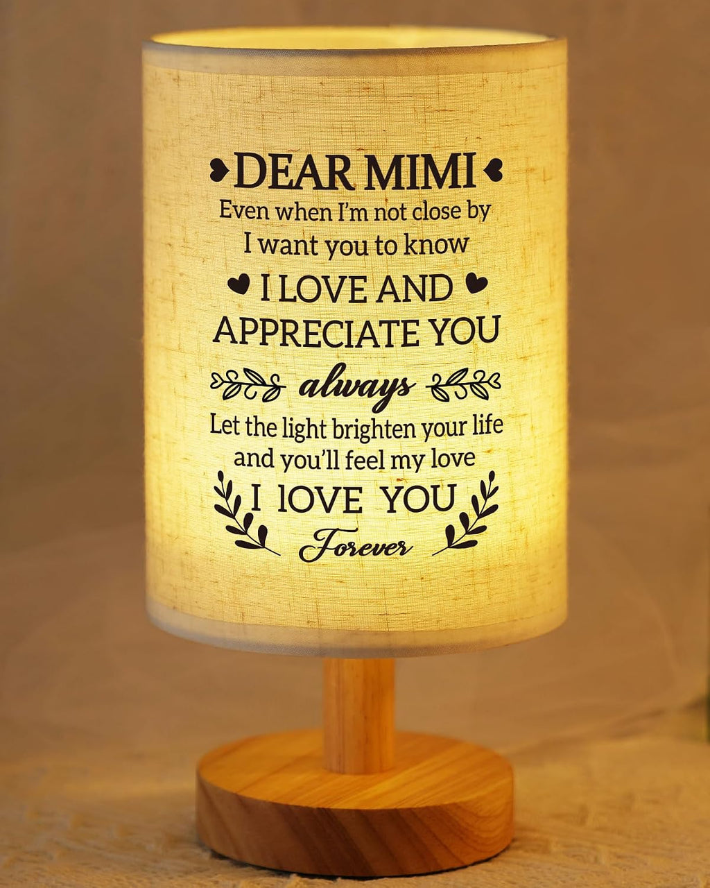 Mimi Gifts from Grandkids, Fabric Bedside Table Lamp Presents