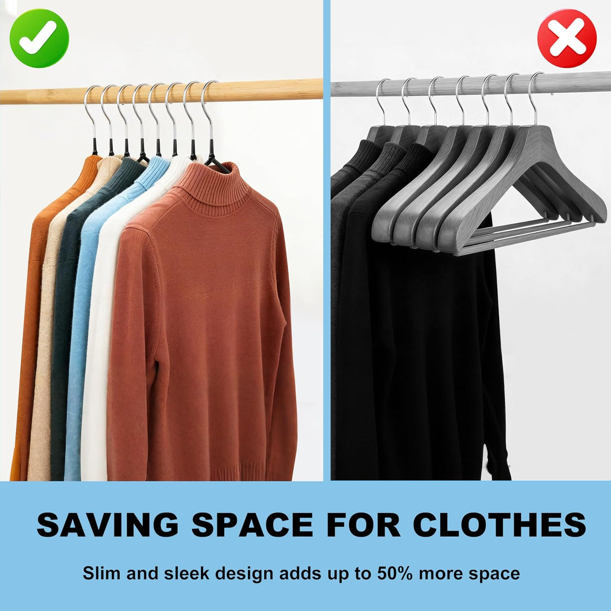 Quality Non-Slip Metal Hangers 200 Pack - Slim Space Saving for Closet