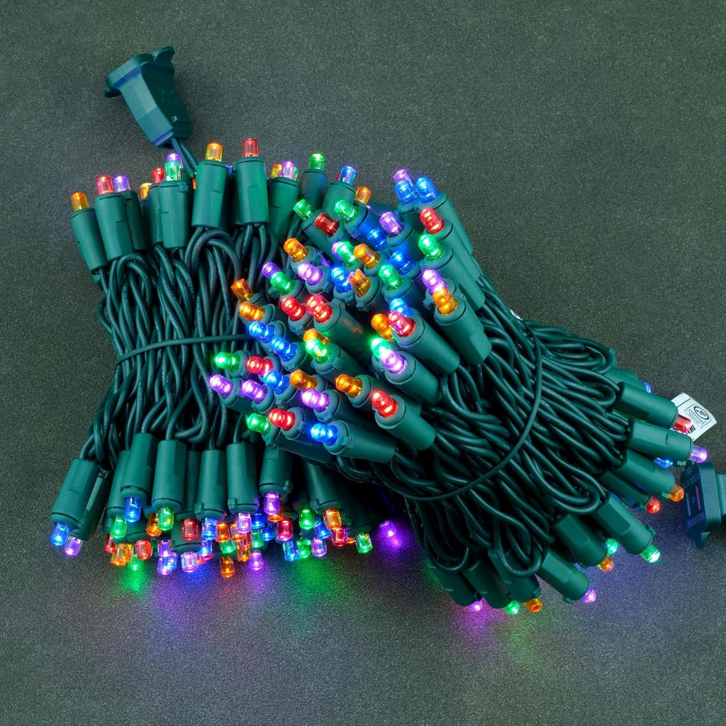 YULETIME 200 Multicolor Christmas Lights, 2-Set 25 ft 100 Wide Angle LED