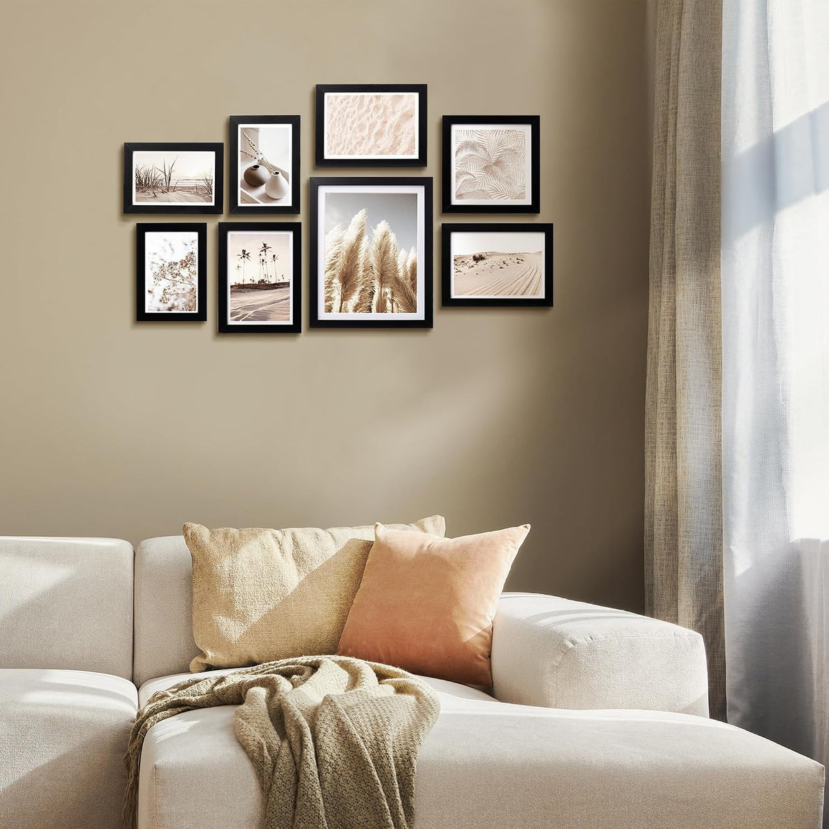 ArtbyHannah Gallery Wall Frame Set, 8 Pack Black Picture Frames, Small