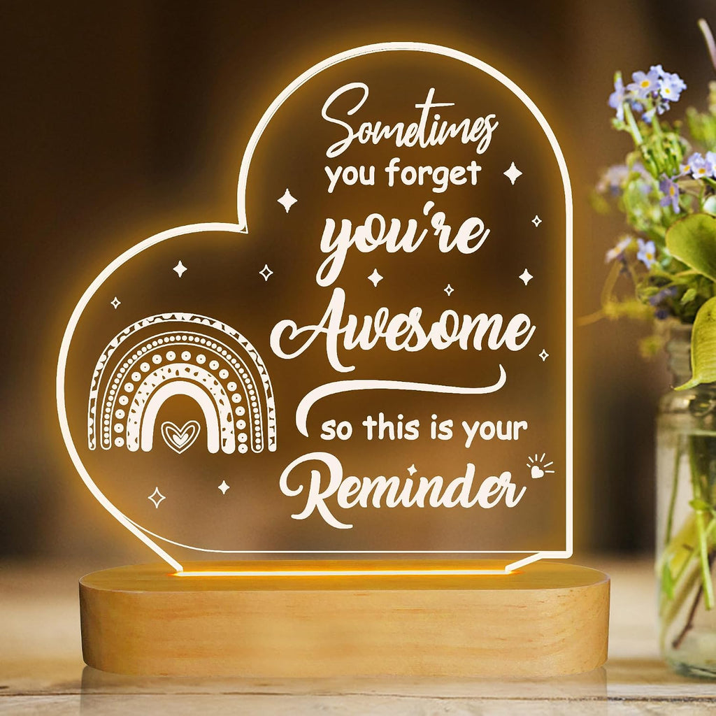 Attivolife You' re Awesome Inspirational Gift for Women, LED Night Lamp Friendship Gifts for Women - Sisterhood, Thank You Gift Galentines Day Gifts for Friends