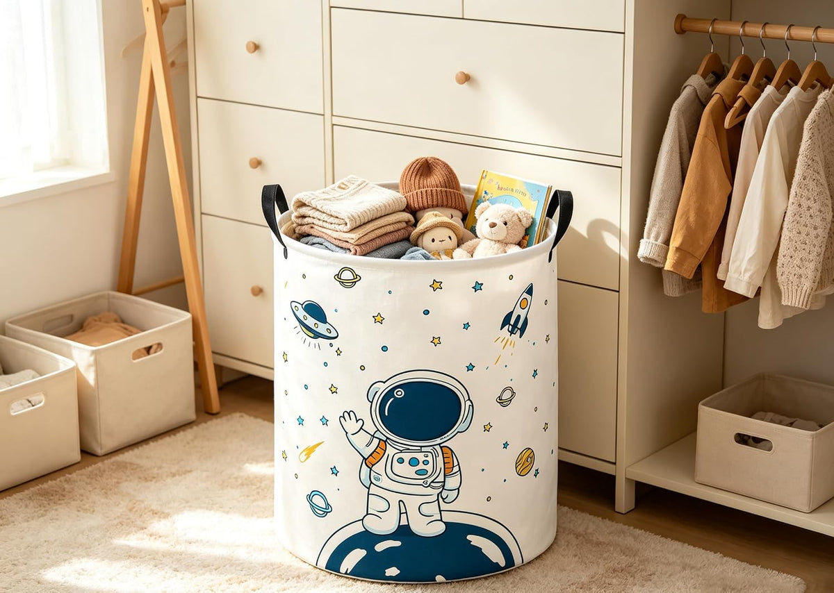 Baby Laundry Hamper kids laundry Basket Waterproof Storage Bin for(Star Astronaut)