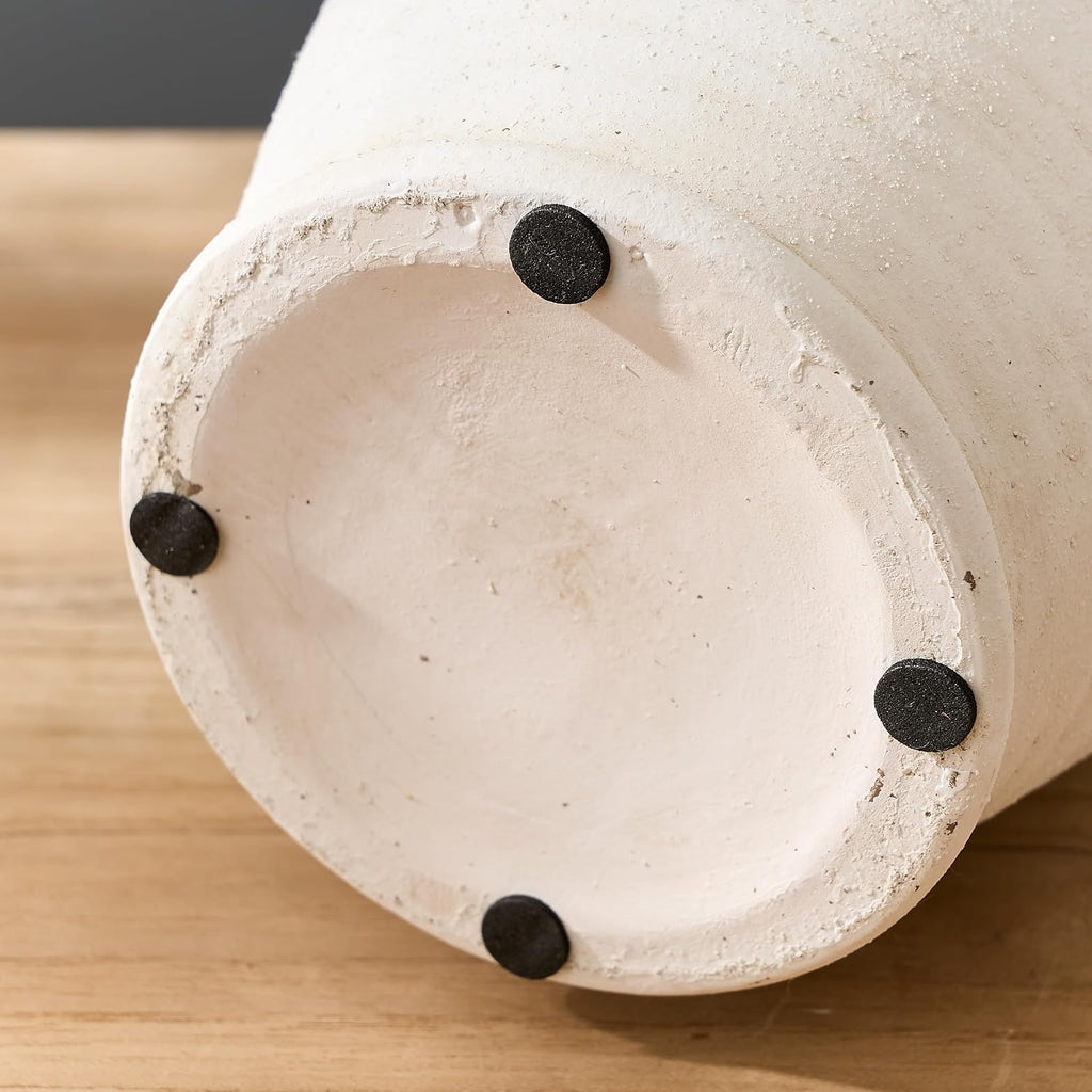 Emotionally Grounded Vase, Vaseking Large Ceramic Rustic Vase with 4 Handles, 10.83 inch Minimalist Decorative Farmhouse Tall Vases for Home Decor, Living Room, Enterway, Table Decoration, Fossil