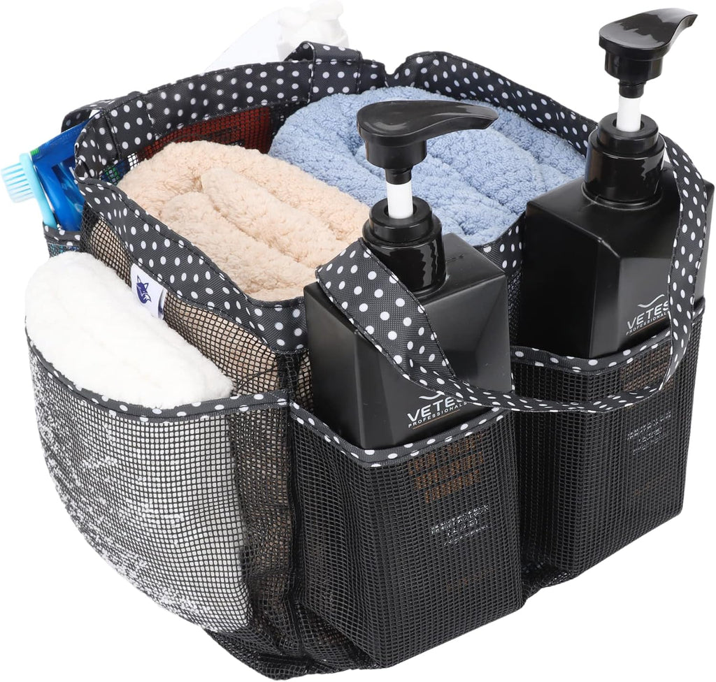 2 Pack Haundry Mesh Shower Caddy Tote Bag Hanging Portable Toiletry Bag College Dorm Essentials Quick Dry Bath Organizer for College Dorms, Gym, Camp for Bathroom Accessories(Leopard print)