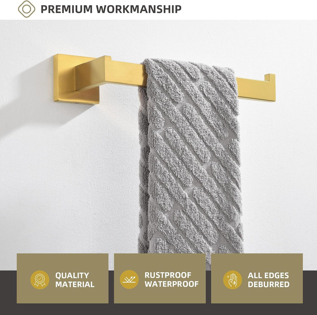 Angle Simple Towel Holder Brushed Dark Gold, Bathroom Towel Rack 10.24-Inch