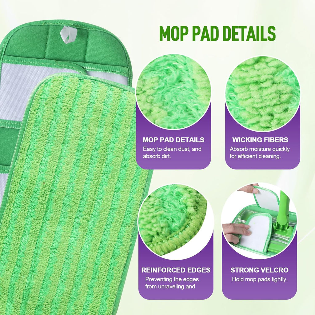 6 Pack Reusable Mop Pads for Swiffer Sweeper and WetJet Mops