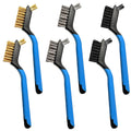 Mini Wire Brush Set 6Pcs - Nylon/Brass/Stainless Steel Bristles