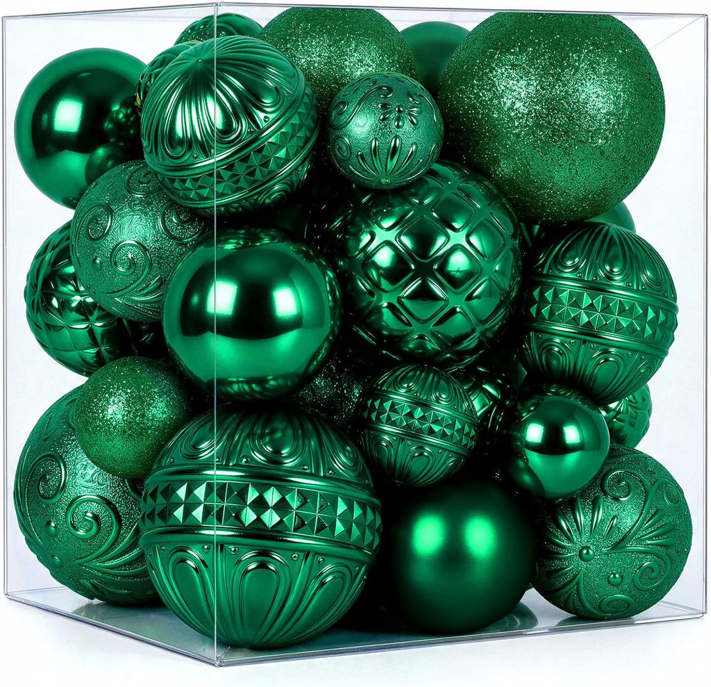 47pcs Green Christmas Ornaments Set Christmas Tree Decorations