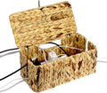 BTSKY Woven Cable Management Box with Lid Water Hyacinth Cord Organizer, L