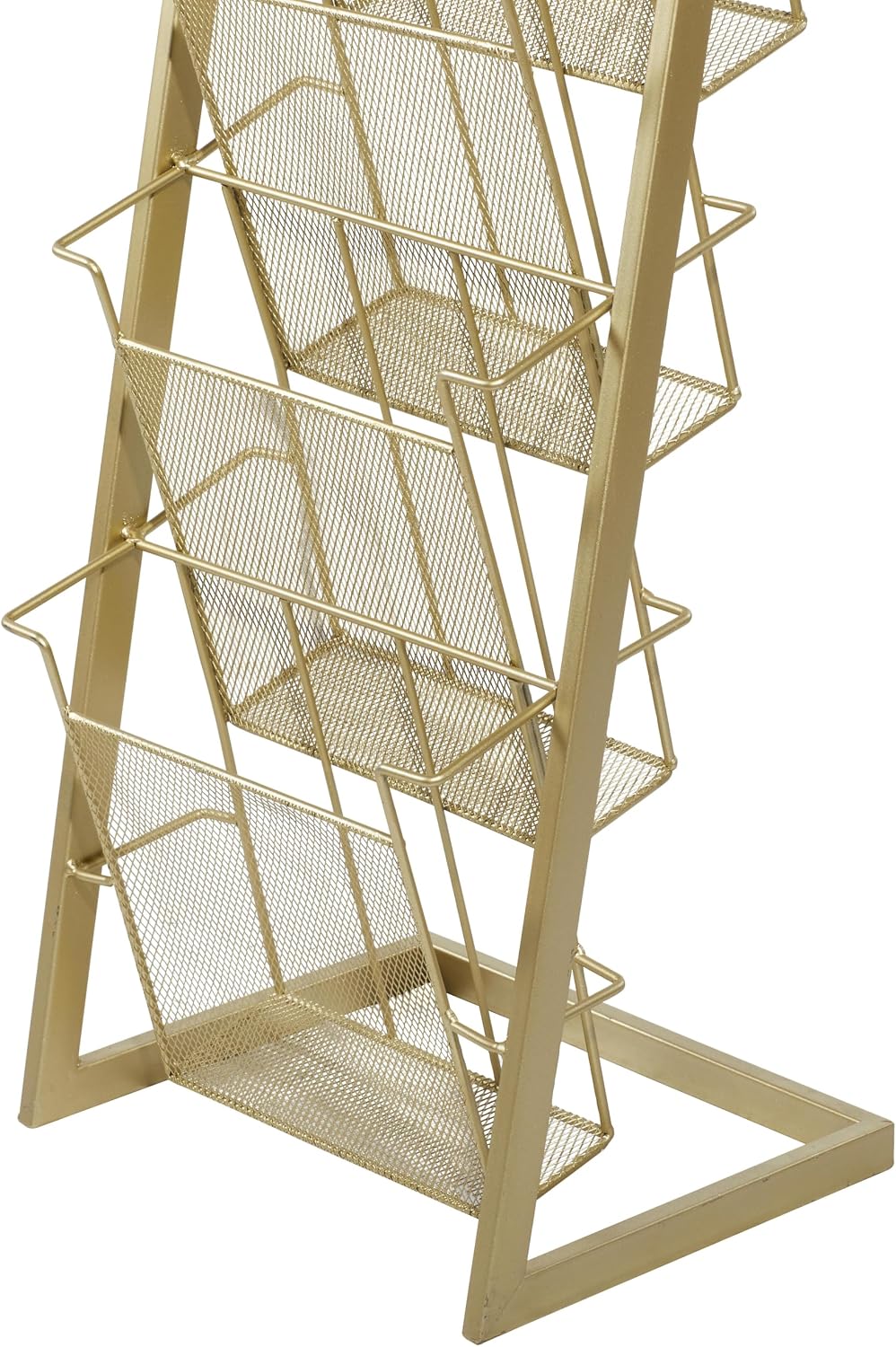 Deco 79 Contemporary Metal Rectangle Magazine Holder, 12" x 10" x 34", Gold