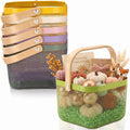 Roshtia 6 Pcs Metal Mesh Basket with Handle, Pastel Garden Basket for Fall