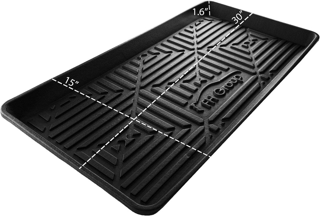FH Group Climaproof for All Weather Protection Black Multi-Purpose Pet Feeding Bowl Tray, Dog Bowl Tray, Boot Tray, Shoe Tray, Great for Entryway or Garage 30