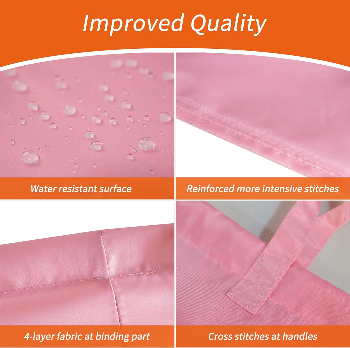 Polecasa Extra Heavy-Duty Laundry Bag with Handles, Pink, 28x36"