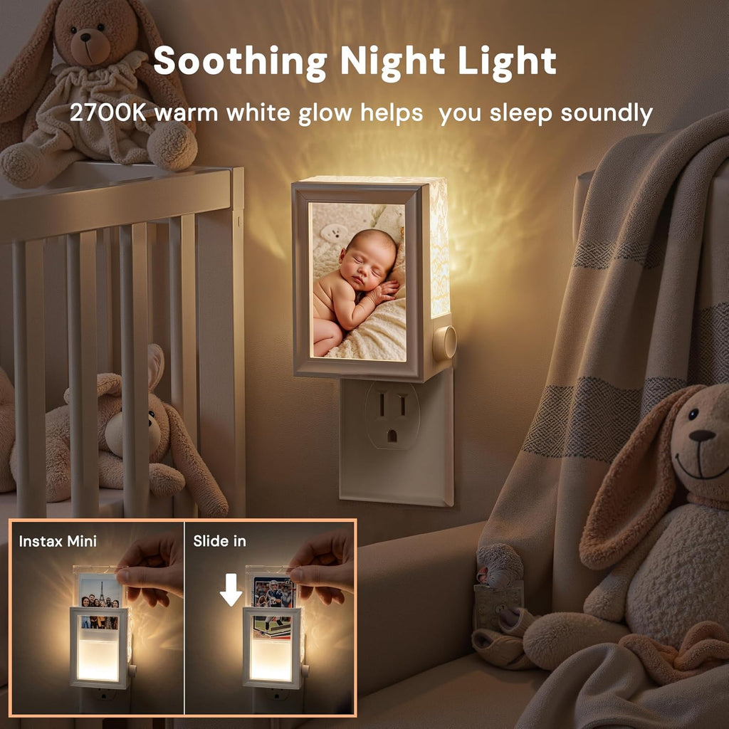 L LOHAS LED Night Light,Backlit Plug in Night Light with Picture Frames