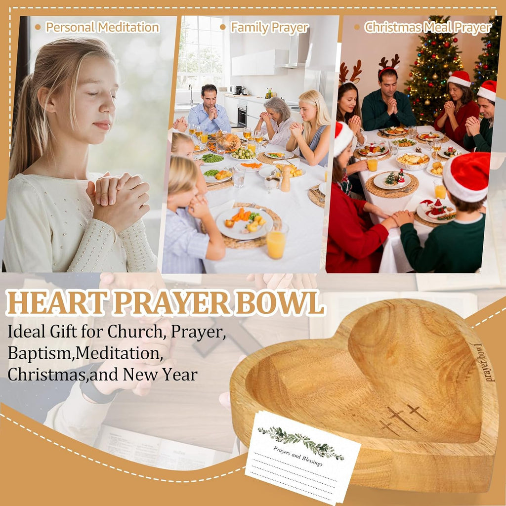 Prayer Bowl with Cards, Heart Decor Bowl, Christian Gifts for Women
