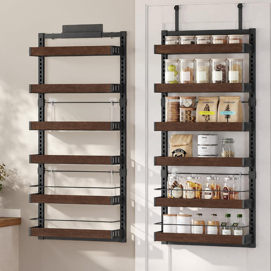 SONGMICS 6-Tier Over the Door Pantry Organizer, Adjustable Spice Rack