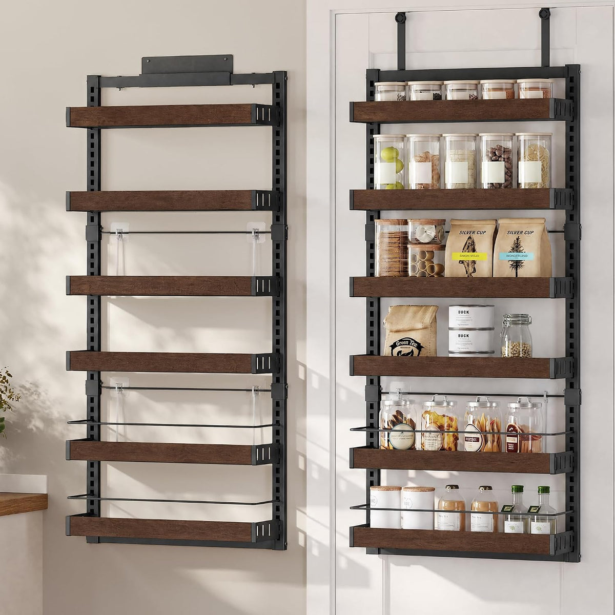 SONGMICS 6-Tier Over the Door Pantry Organizer, Adjustable Spice Rack