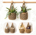2 Pack 4-inch Hanging Planters, Macrame Wall Plant Hanger, Brown