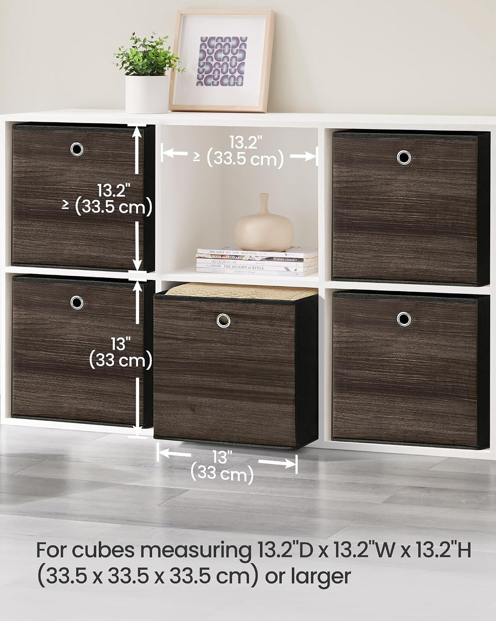 SONGMICS Storage Cubes, Set of 6, 13-Inch Foldable Closet Organizers